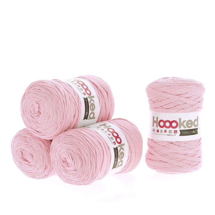 Hoooked Ribbon XL Bändchengarn Sparset aus 4 Rollen Wahl (Sweet Pink), Sweet Pink