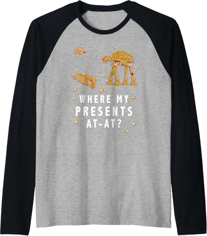 Star Wars Christmas Where My Presents AT-AT Raglan