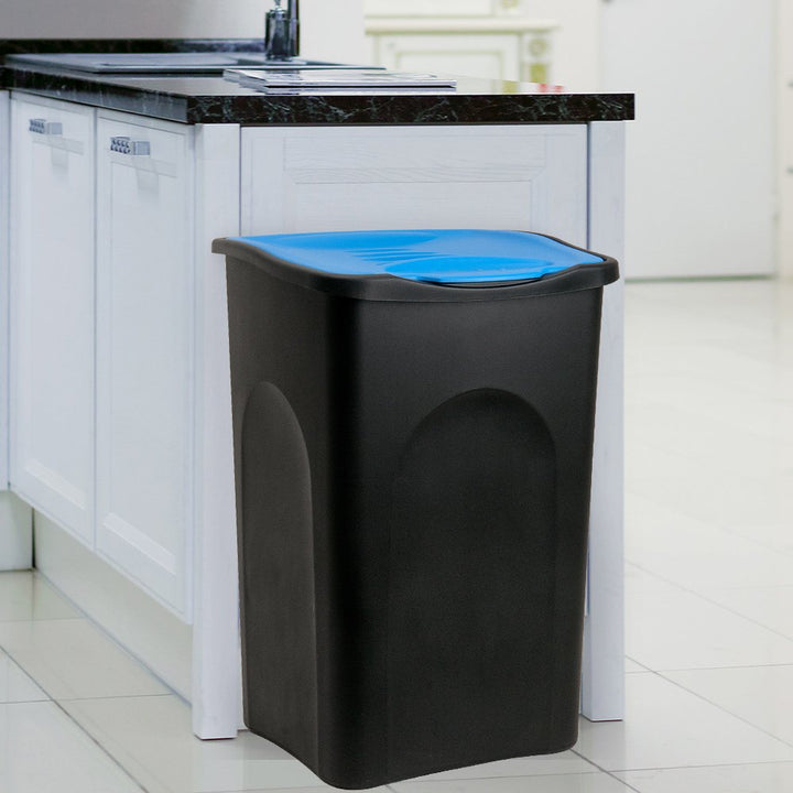 Mülleimer mit Deckel 50L Abfalleimer Geruchsarm Küche Bad Biomüll Gelber Sack Kunststoff Mülltrennun