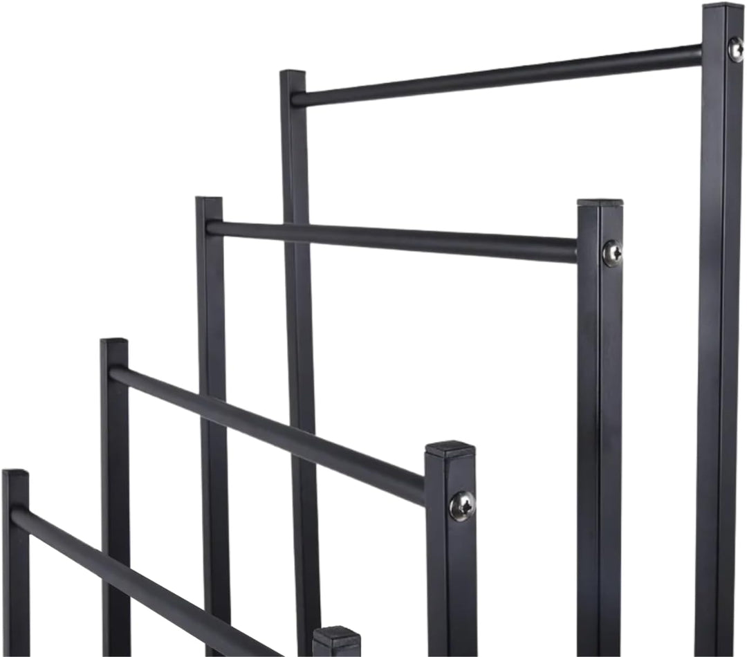 ZOLTA Handtuchhalter freistehend Loft Design schwarz 94×45×29 cm mit 4 Armen Metall Handtuchständer