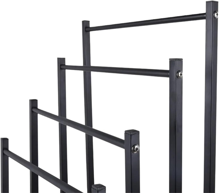 ZOLTA Handtuchhalter freistehend Loft Design schwarz 94×45×29 cm mit 4 Armen Metall Handtuchständer