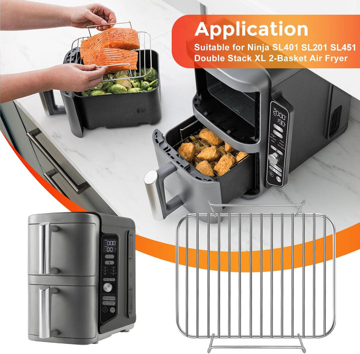 GCQ Luftfritteuse-Drahtrost für Ninja SL401 DoubleStack XL Luftfritteuse, Ersatzteil 8,5'‚ × 7,2‘' ×