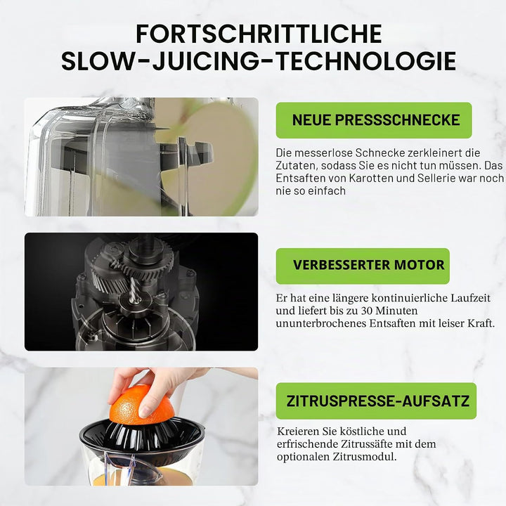 Kuvings - Entsafter REVO830 - Doppel-Mundstück, automatisches Schneidsystem -