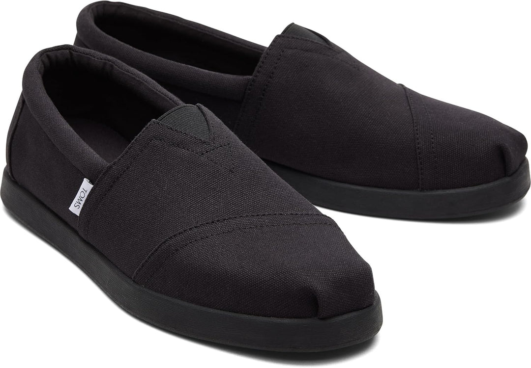 TOMS Herren Alp FWD Flacher Slipper 39 EU Schwarzes Recyceltes Baumwoll Segeltuch, 39 EU Schwarzes R