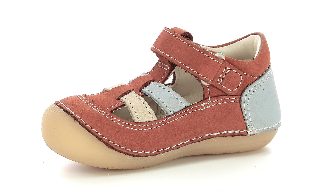 Kickers Unisex Kinder Sushy Mary Jane Schuh 18 EU Marron Bleu Beige, 18 EU Marron Bleu Beige