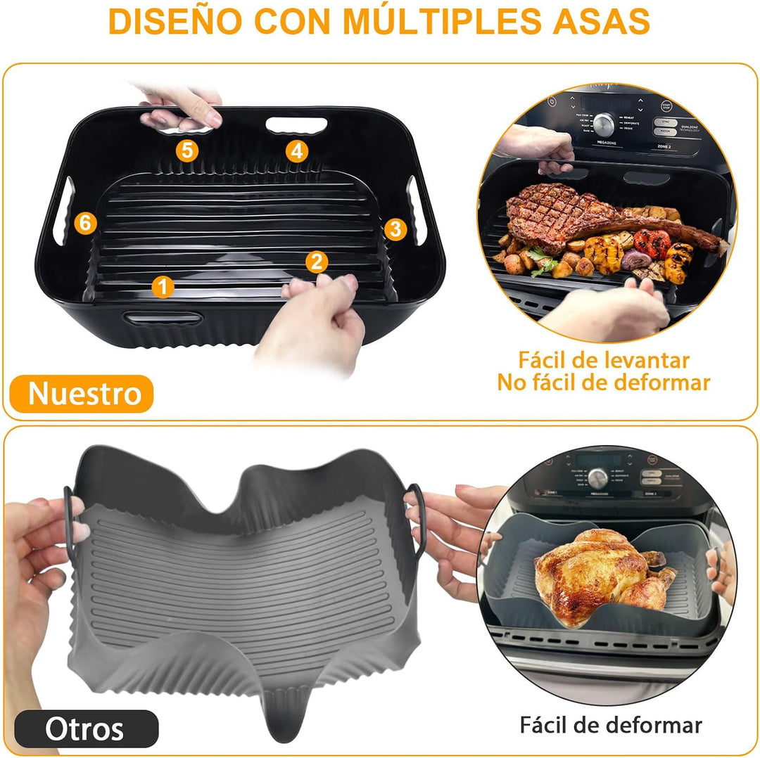 3PCS Heissluftfritteuse Zubehör nur für Cecotec Heissluftfritteuse 9 L CecoFry Advance Double, Airfr