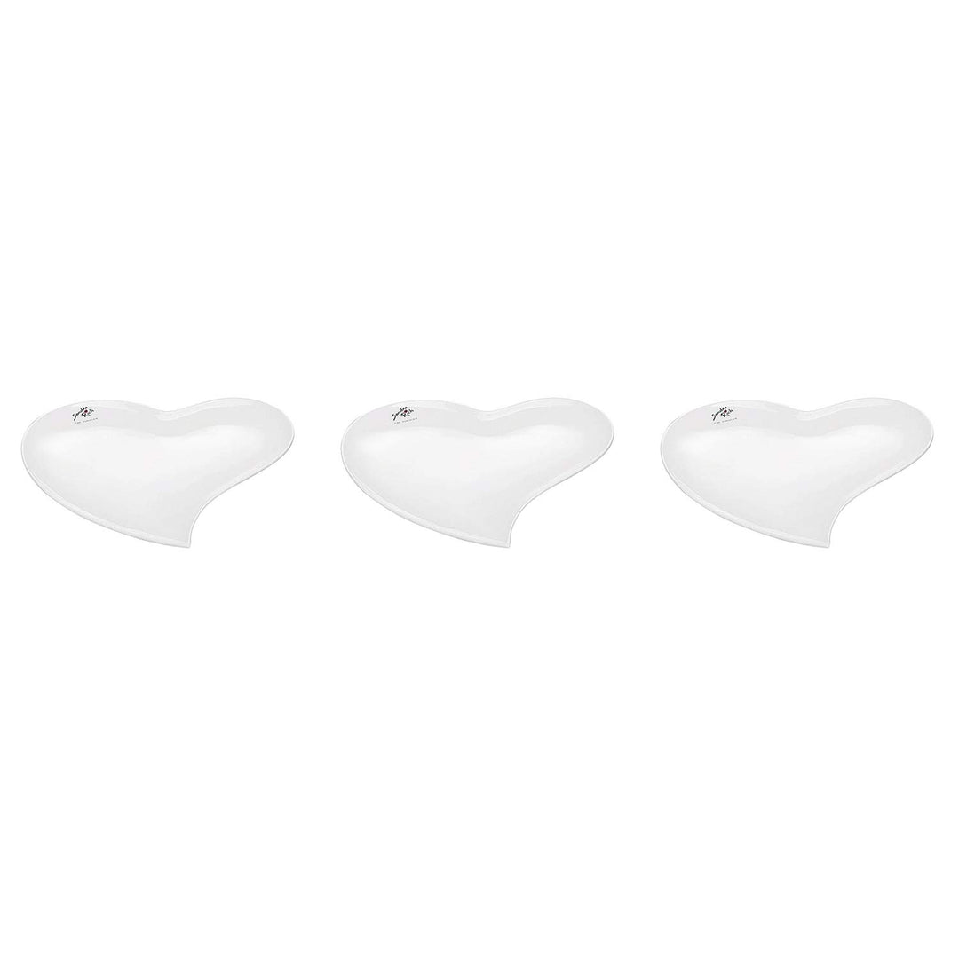 3x Teller weiss Herz 17cm 3 Stück, 3 Stück