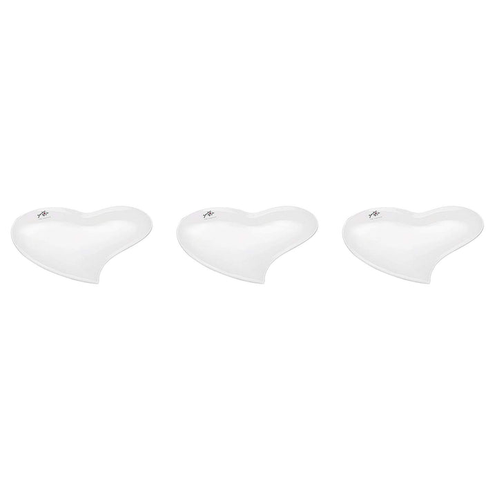 3x Teller weiss Herz 17cm 3 Stück, 3 Stück