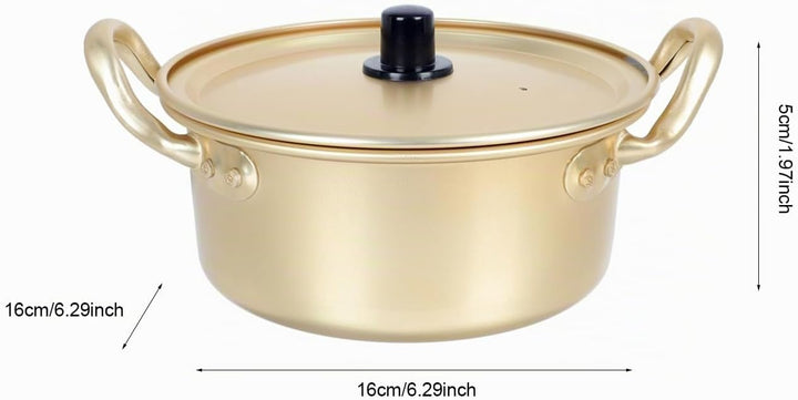 YARNOW Ramen Topf Mit Aluminiumdeckel Binaurales Design Für Nudeln Und Suppe Kochen Leicht Zu Reinig