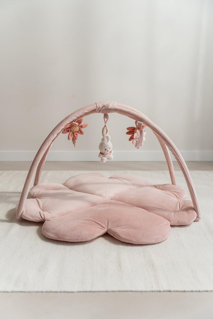 nijntje miffy x Little Dutch Krabbeldecke mit Spielbogen Activity Baby Hase Miffy rosa - Lucky Bloss