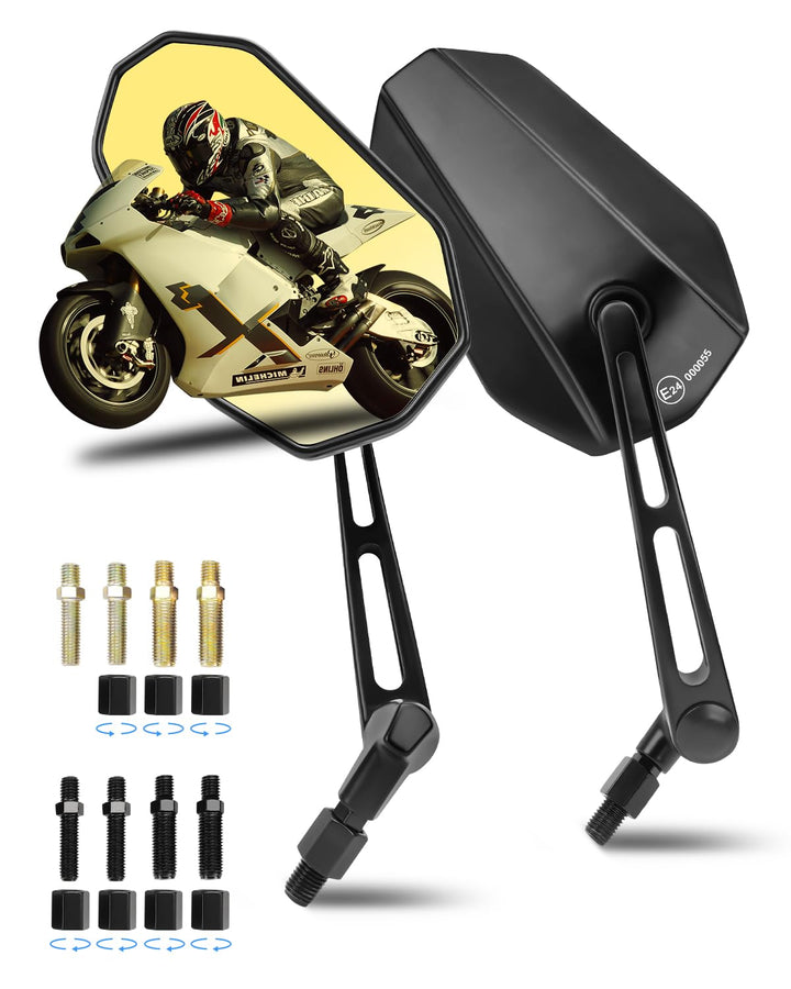 SUPAREE Motorrad Spiegel Motorrad Rückspiegel Universal Lenkerspiegel motorrad e Geprüft Gelbes Spie