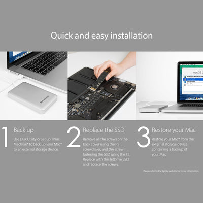Transcend 240 GB JetDrive JDM 850 NVMe™ PCIe™ Gen3 x4 SSD TS240GJDM850 240GB Ohne Thunderbolt-Gehäus