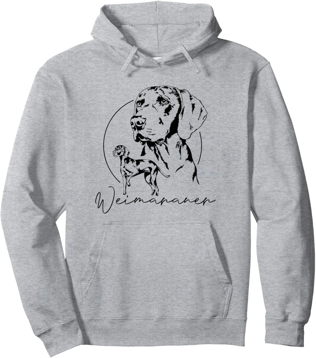 Weimaraner Jagdhund Jagdhunde Hunderassen Portrait Wilsigns Pullover Hoodie
