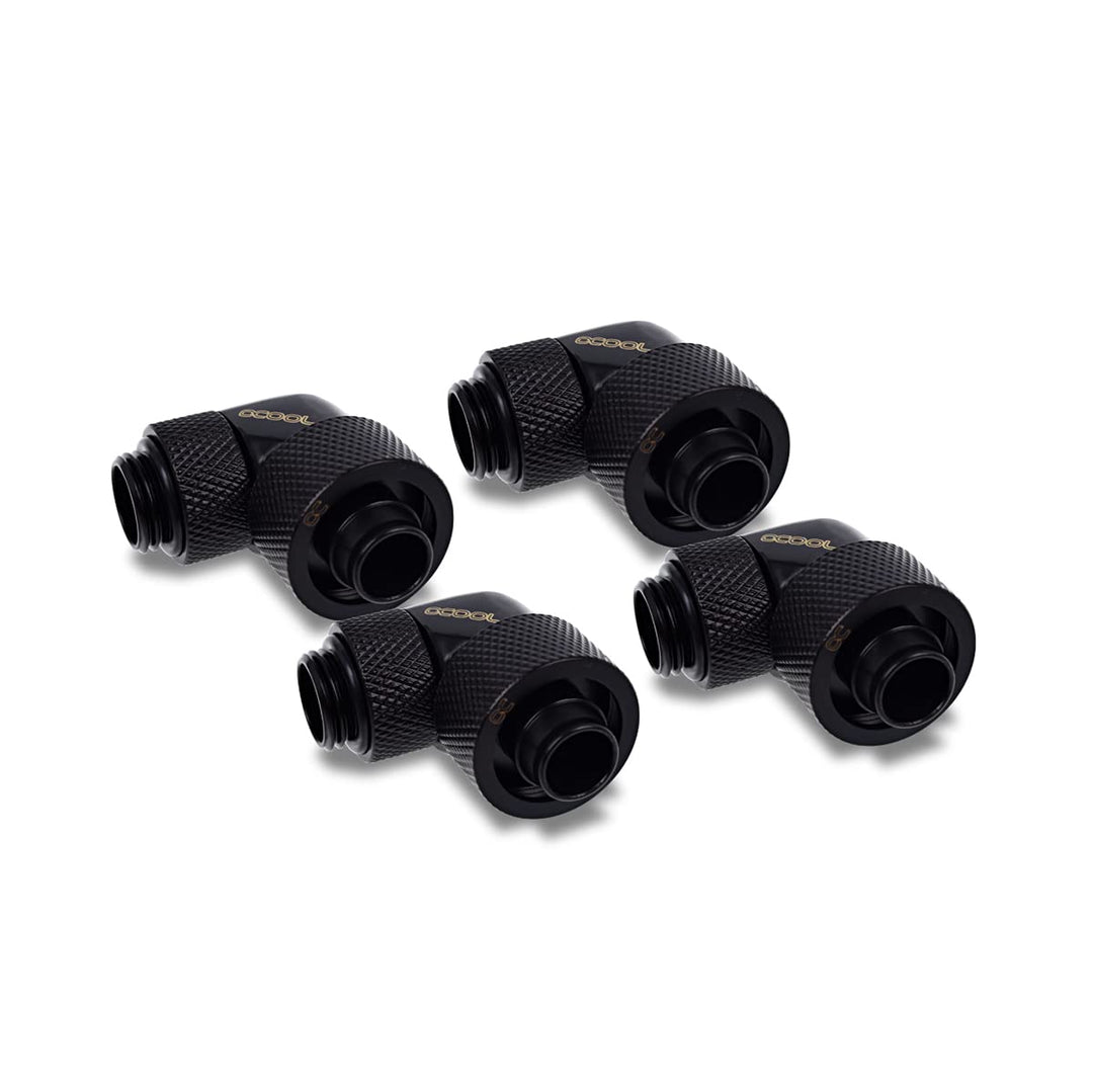 Alphacool 17613 Eiszapfen 16/10mm Anschraubtülle 90° drehbar G1/4-4pcs Set Deep Black Anschluss