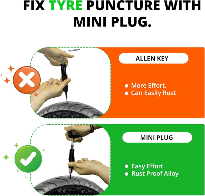 GRAND PITSTOP Reifenreparaturset mit multifunktionaler Klappzange, kompatibel für Auto, Motorrad, LK