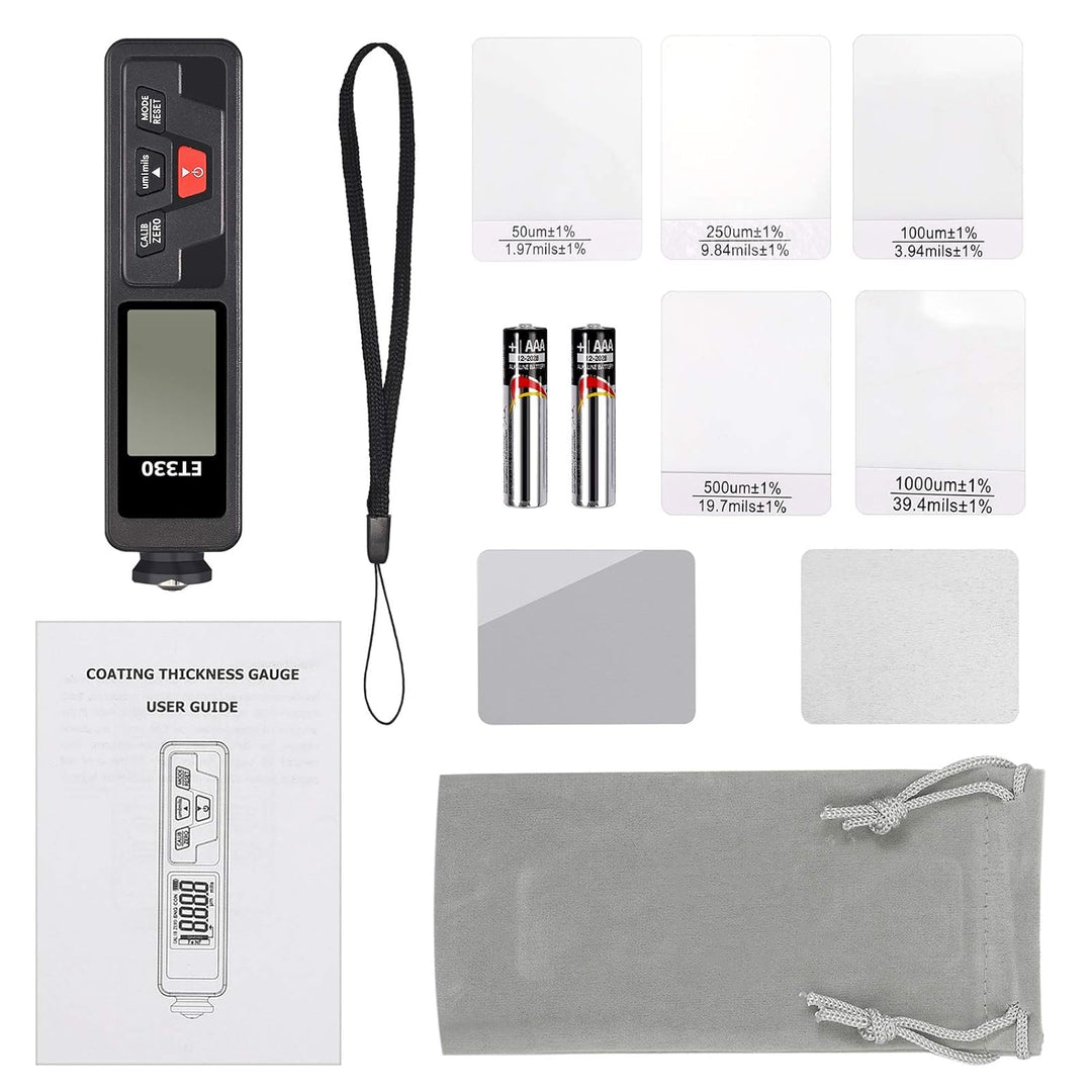 Neoteck Schichtdickenmessgerät Autolack-Dickenmessgerät mit LCD-Display 0-1500μm kfz Lackdickenmessg