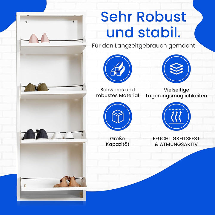 Schuhregal Schmal Metall Schuhschrank Hoch Schuhkipper mit Magnetische Abdeckung Metall Montiert Sch