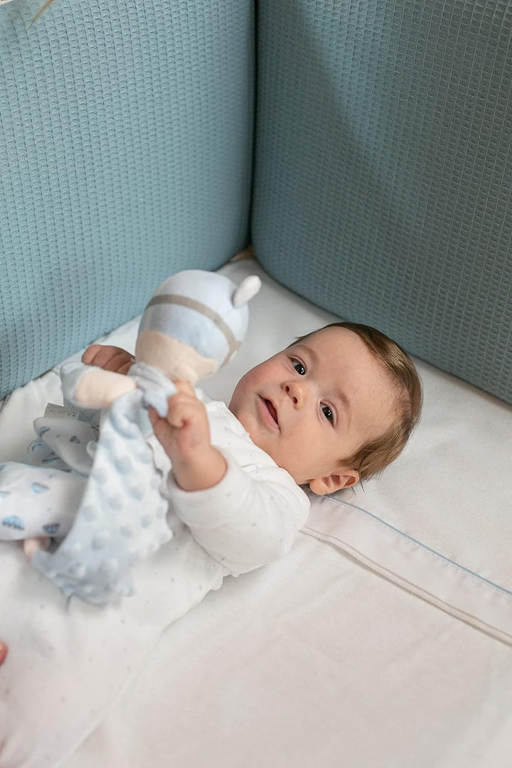 Baby-Geschenkset: Blauer Decke "Paracaidista" mit doudou