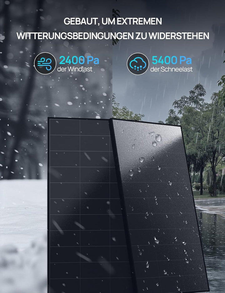 ECO-WORTHY 120W 12V Solarpanel, 25% Hocheffizienz mit Full Black Design Solarmodul mit Null Gitterli