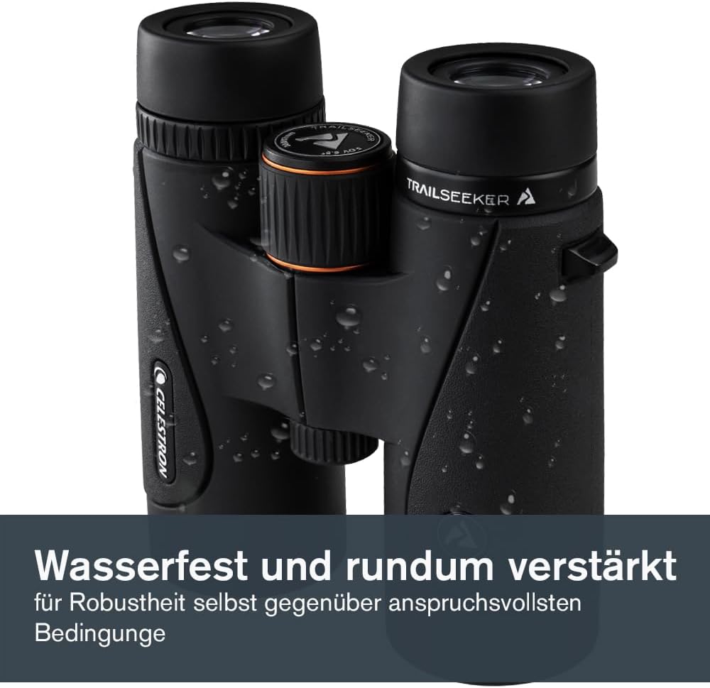 Celestron 71404 TrailSeeker 8 x 42mm Dachkantgläser mit dielektrisch beschichteter Linse, BaK-4-Pris