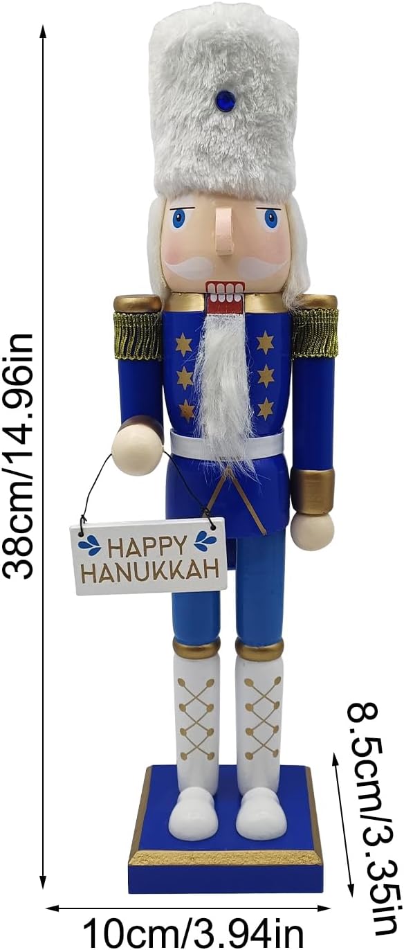 Weihnachts Nussknacker - Holz Nussknacker Für Jüdisches Fest | Weiss Und Blaue Tischdekoration Samml