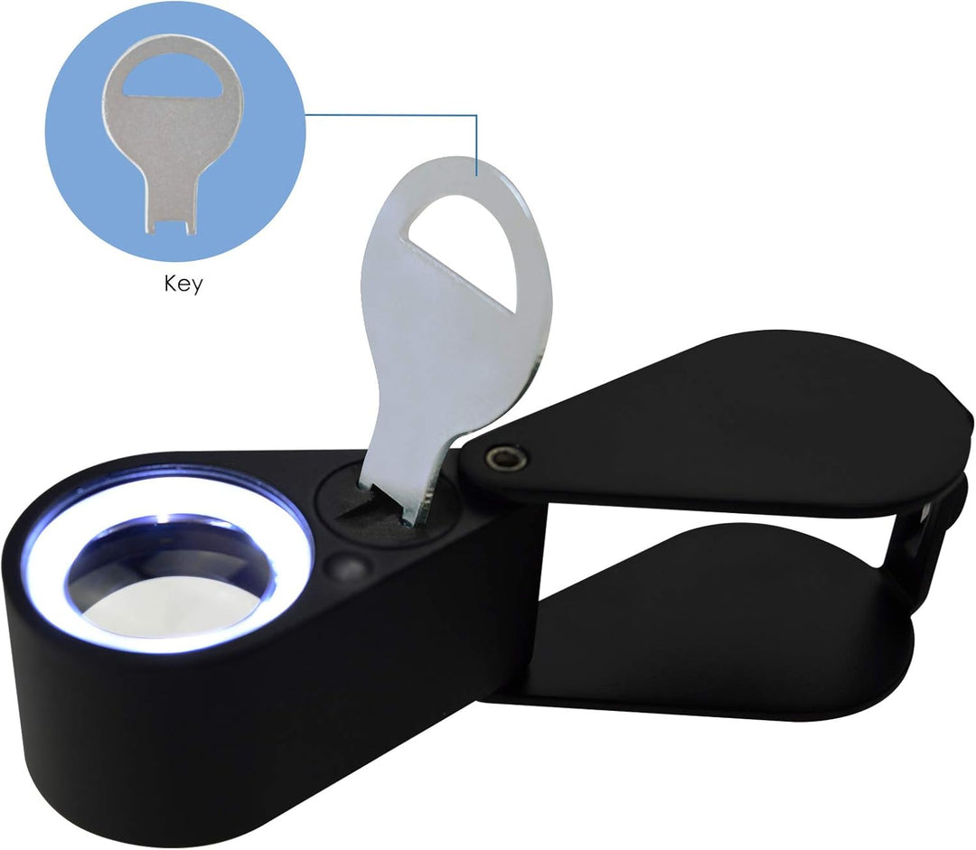 21mm Juwelier Lupe Triplet 10x Beleuchtung mit LED und UV-Licht Home Industrial Hobbyist Münzsammler