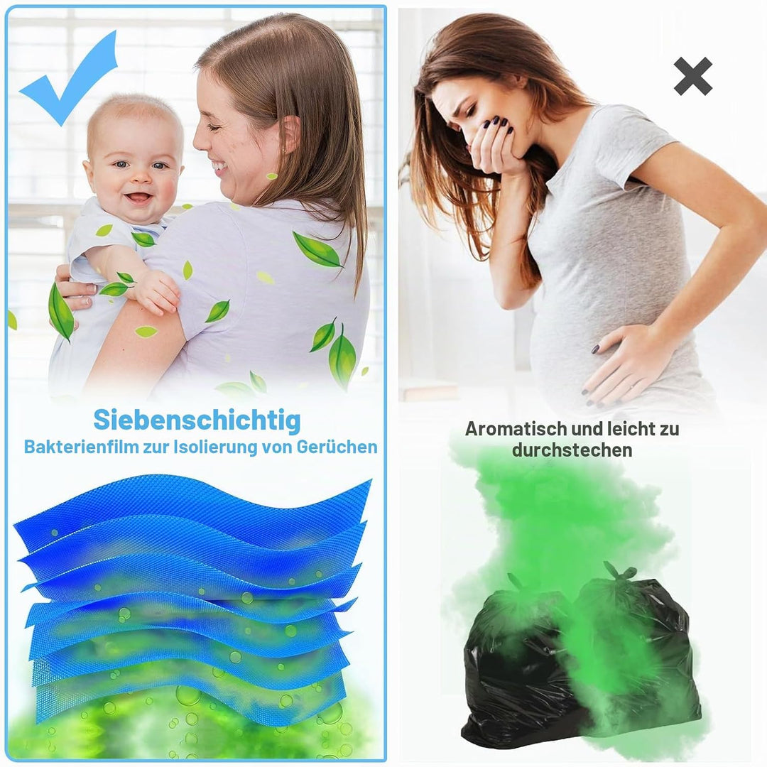 24 Stück Windeleimer Nachfüllkassetten, Nachfüllfolie Kompatibel mit Tommee Tippee, Angelcare, Achte