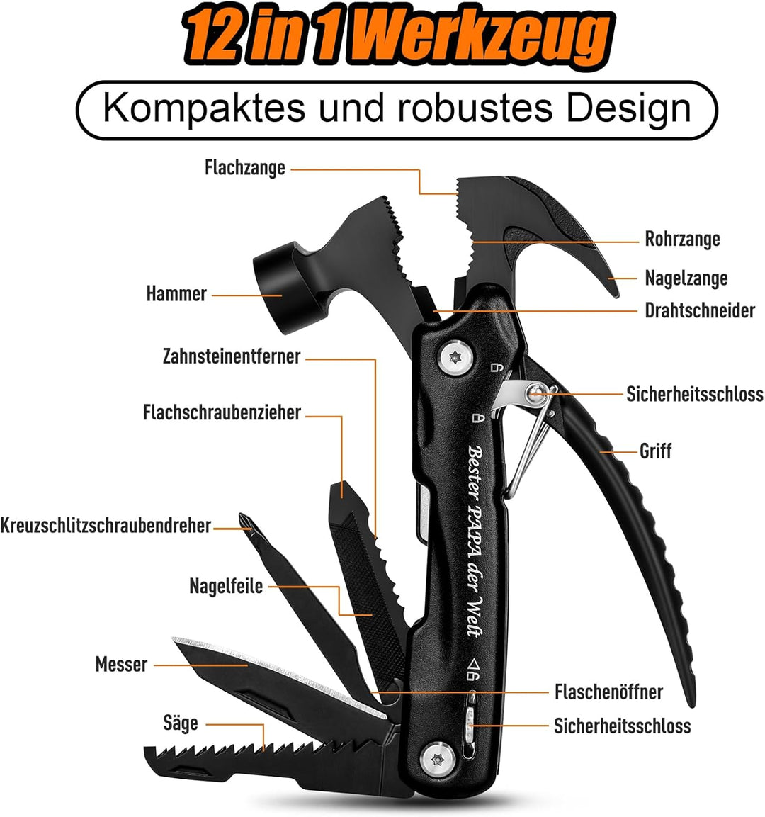 BIIB Geschenke für Männer, Weihnachtsgeschenke für Papa, 12 in 1 Multitool Gadgets für Männer Gesche