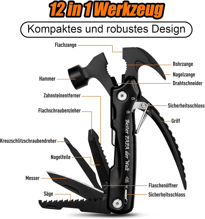 BIIB Geschenke für Männer, Weihnachtsgeschenke für Papa, 12 in 1 Multitool Gadgets für Männer Gesche