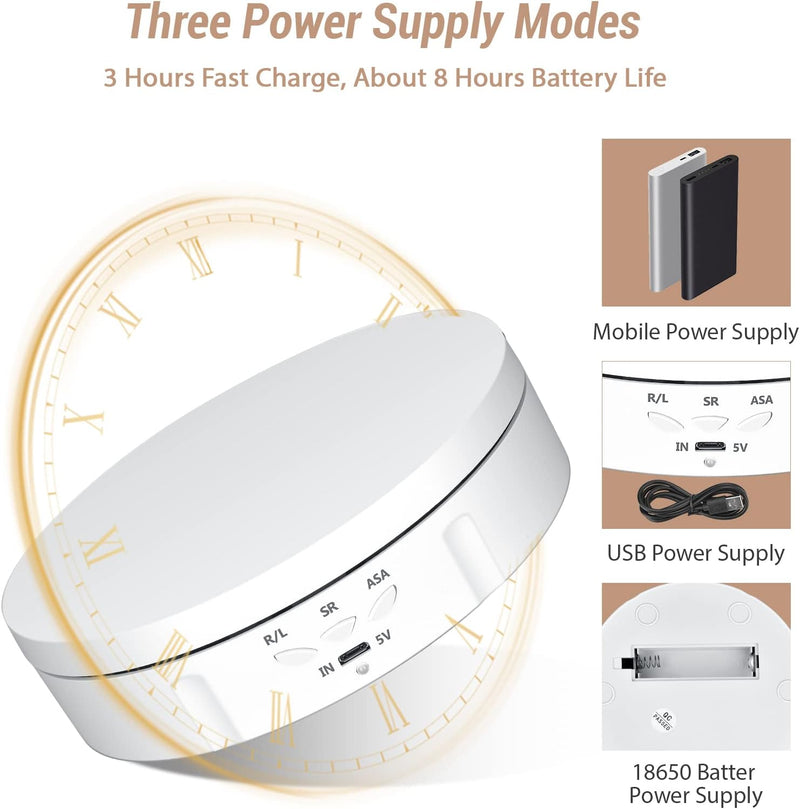 Drehteller elektrisch, 10KG 14,6 cm elektrischer 360-Grad-Drehteller für die Fotografie, mit Akku, 3