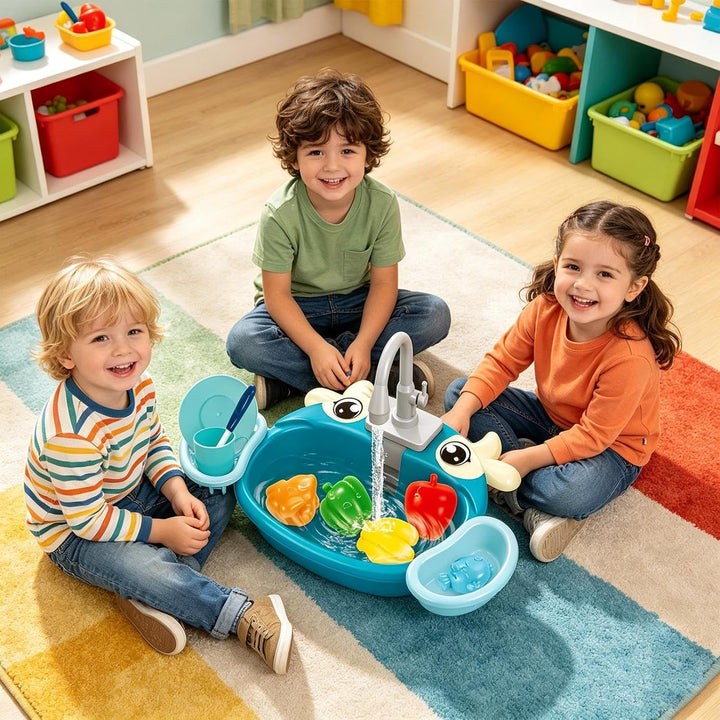 Spielspüle mit fliessendem Wasser Elektrisches -Badespielzeug | Küchenspielzeug mit Spülbecken Für M