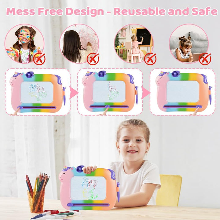 OFFCUP Magnetische Maltafel Kinder Zaubertafel ab 3 Jahr Bunt Magnetische Zeichenbrett Lernspielzeug