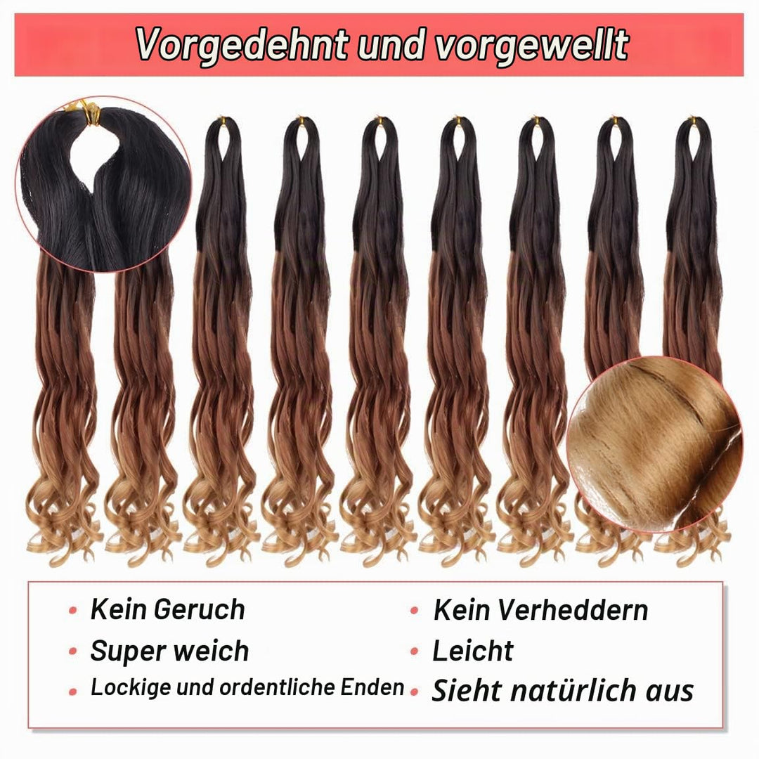 Xtrend 8 Packs 30 Inch Spanish Curly Braids Hair Loose Wavy Braiding Hair Pre Stretched Synthetic Ha