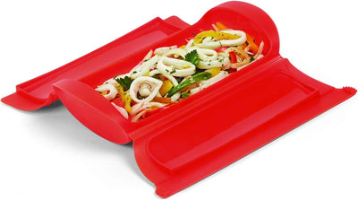 Lékué Dampfbox-Set 1,2 Personen + spanisches Rezeptbuch, 1,2 Personen
