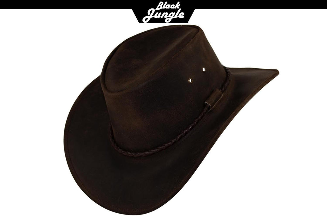 Black Jungle Kimbolton Lederhut, Westernhut, Australienhut, Cowboyhut S Braun, S Braun