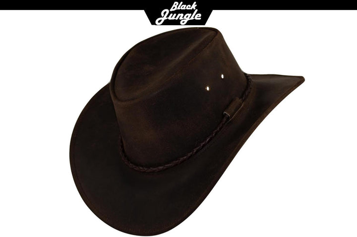 Black Jungle Kimbolton Lederhut, Westernhut, Australienhut, Cowboyhut S Braun, S Braun