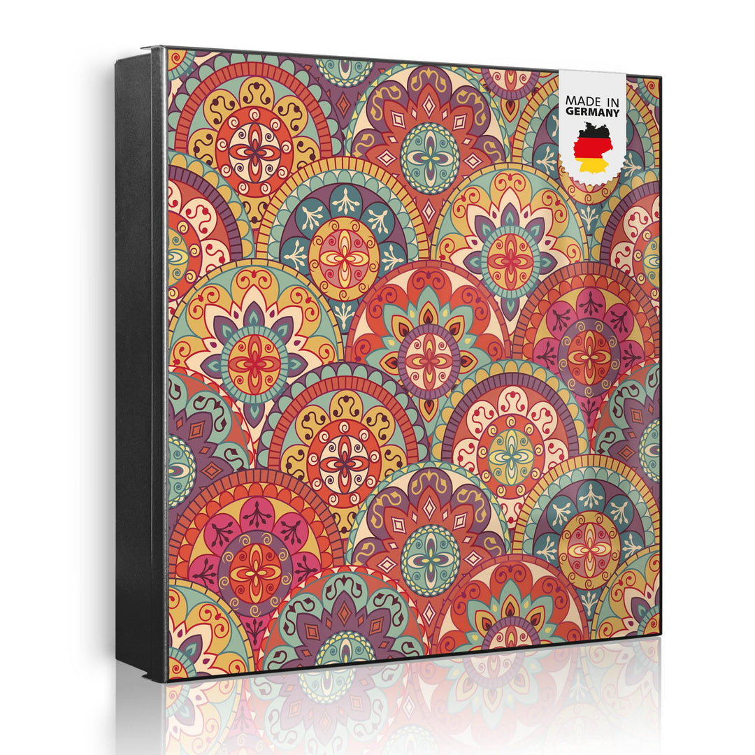 banjado Grosser Schlüsselkasten Metall - Schlüsselbox 30x30cm mit 32 Haken - Schlüsselkasten modern