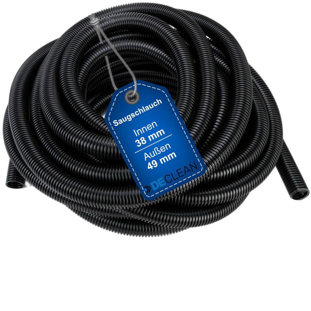 DeClean Staubsaugerschlauch Meterware 38mm Innen Ø, Schlauch für Haushalts-Staubsauger, Industriesau