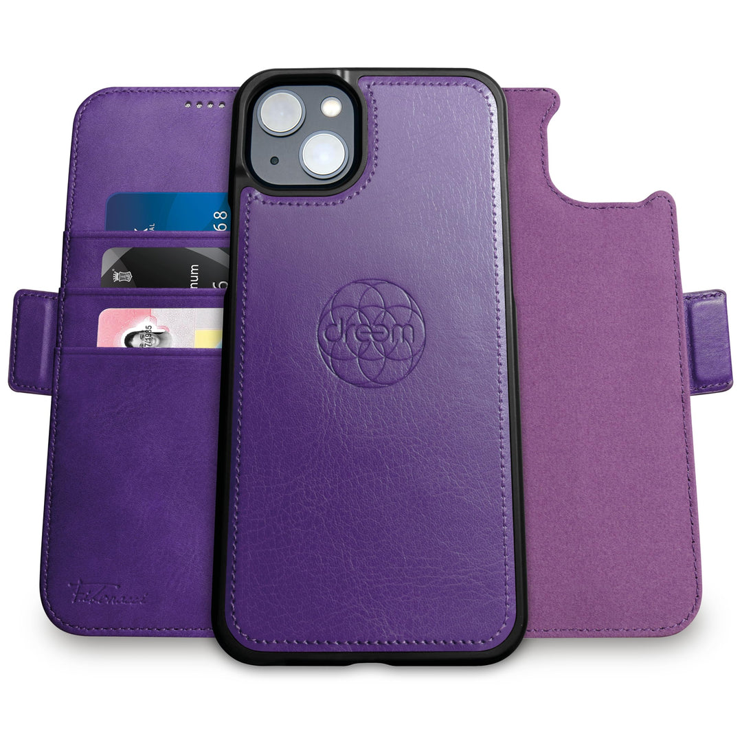 Dreem Fibonacci iPhone 14 Brieftaschen-Etui / 2-in-1 stossfestes Etui und abnehmbares Folio aus vega