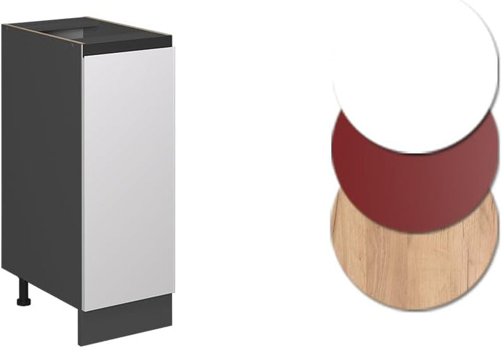 Vicco Apothekerschrank R-Line, Weiss/Anthrazit, 30 cm J-Shape, ohne Arbeitsplatte Weiss Apothekerunt