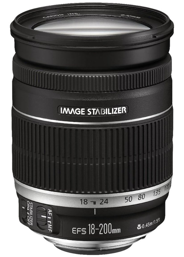 Canon EF-S 18-200mm F3.5-5.6 IS Objektiv (72mm Filtergewinde) schwarz Single, Single