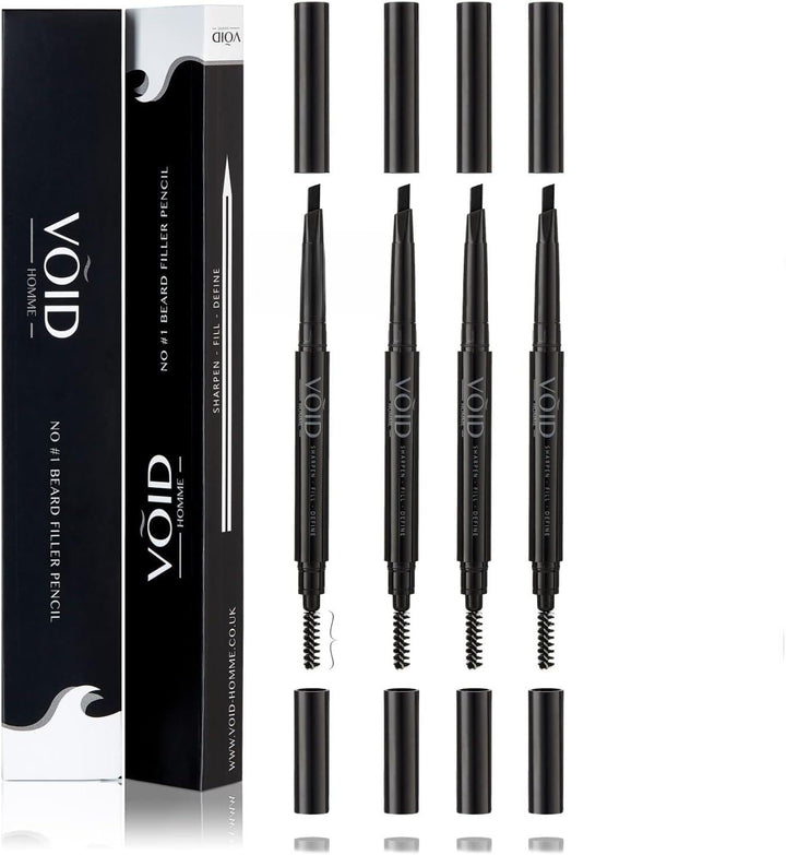 VOID Homme Bartstift (4er-Set, Schwarz) Herren Bartfüller und Bartstift, Bart Farbe Schwarz und Bart