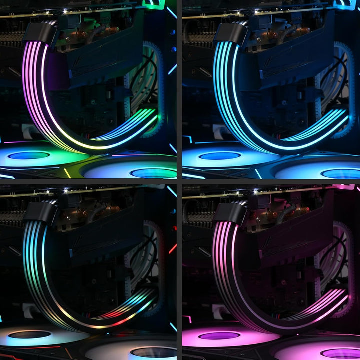 Sirlyr 8 Pin PCIE Cable,8 (6+2) Pin RGB PSU Cables Extension - Addressable 5V3Pin ARGB Decor Glass S