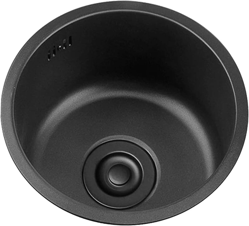 Schwarzes Rundes Waschbecken Küchenrenovierungsbecken Rundes Einzelwaschbecken Kleines Waschbecken R