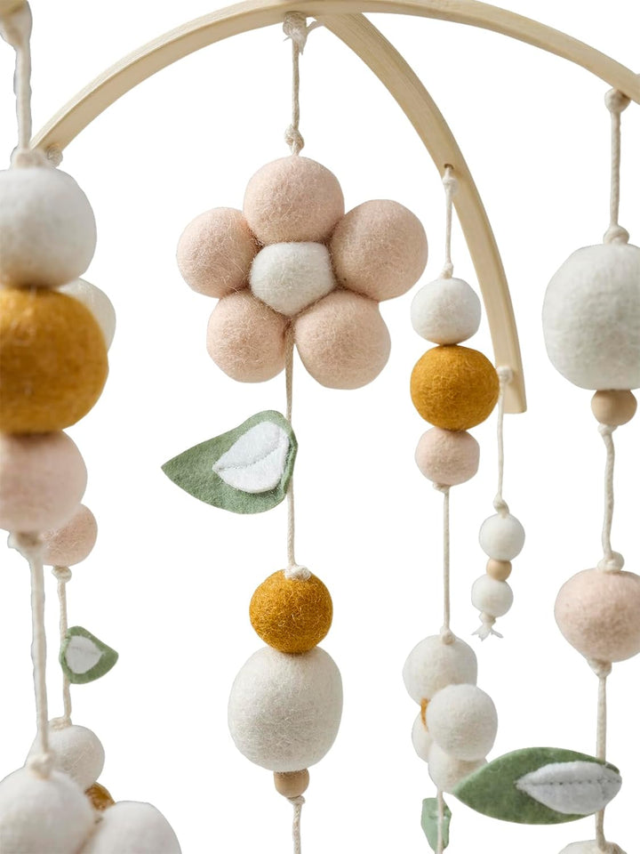 VERTBAUDET Kinderzimmer Blumen-Mobile aus Filz beige beige Einheitsgrösse, beige Einheitsgrösse