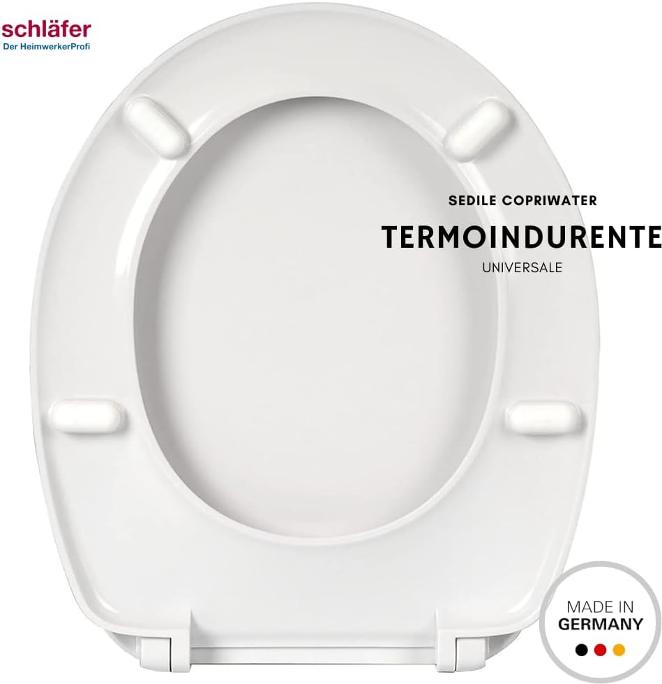 4632101 Schläfer WC Sitz Havel, Toilettendeckel antibakteriell, Toilettensitz Duroplast weiss, Klode