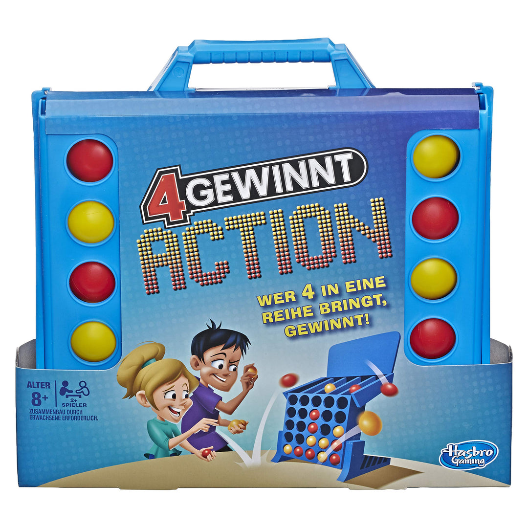 Hasbro E3578100 4 gewinnt Action, temporeiches Kinderspiel, 4 gewinnt Action
