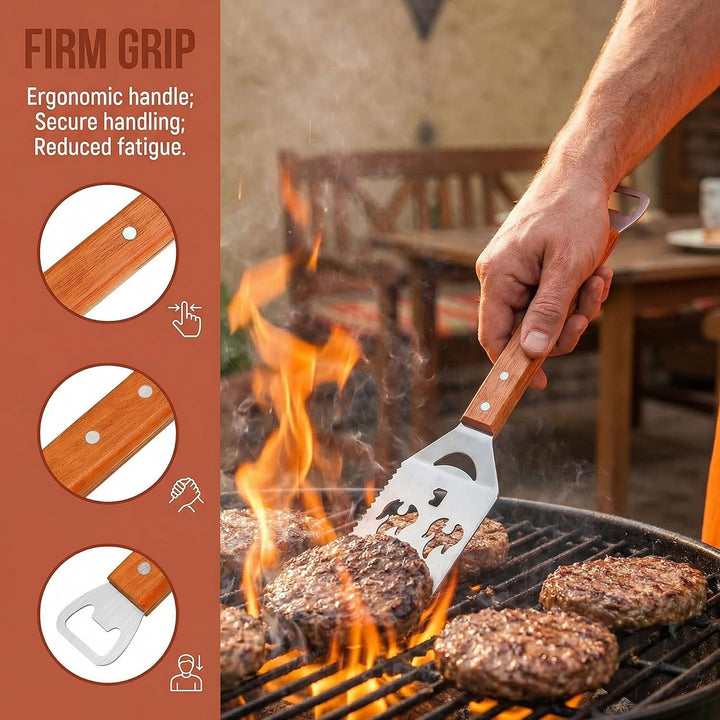 2 Stück Grillbesteck, Multifunktions Grillwerkzeug, Outdoor Grillutensilien, 8 in 1 Multifunktionale