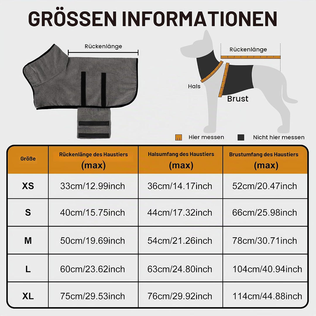 HezzLuv Bademantel Für Hunde, Hundebademantel Aus Mikrofaser Für Mittlere Und Grosse Hunde, Saugfähi
