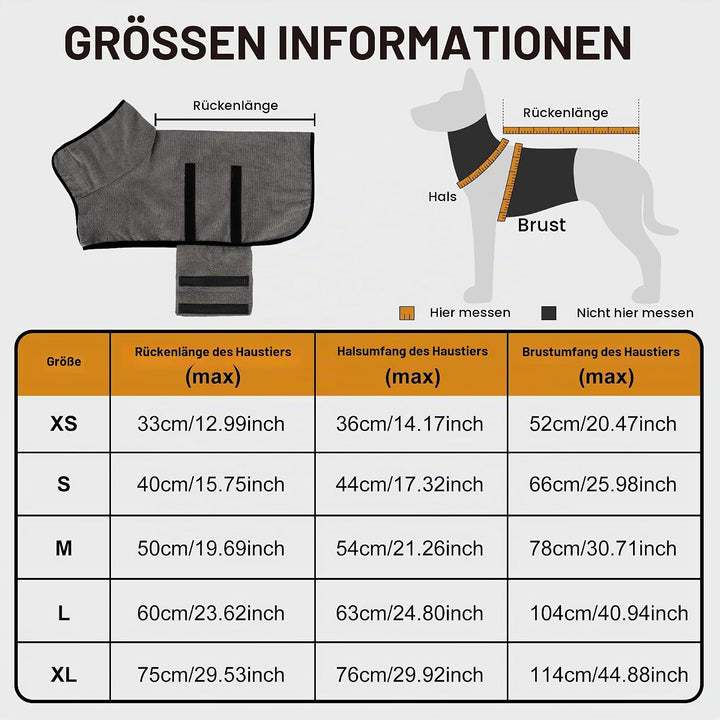 HezzLuv Bademantel Für Hunde, Hundebademantel Aus Mikrofaser Für Mittlere Und Grosse Hunde, Saugfähi